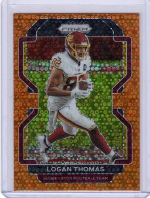 2021 Panini Prizm Logan Thomas #210 Orange Disco Prizm Washington