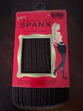 SPANX  Fancy Bodyshaping Tights Chocolate Patterned Size C Made in USA in 2007