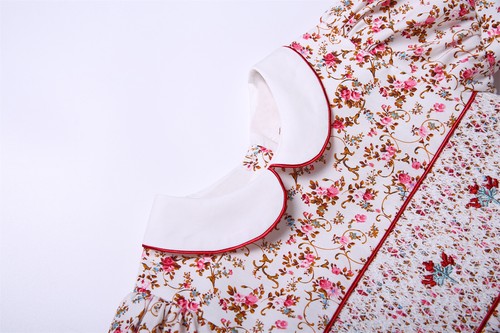 Summer Girls Smocked Dresses Red Floral Print Party Wedding Dresses 2-12 Years - Picture 6 of 12