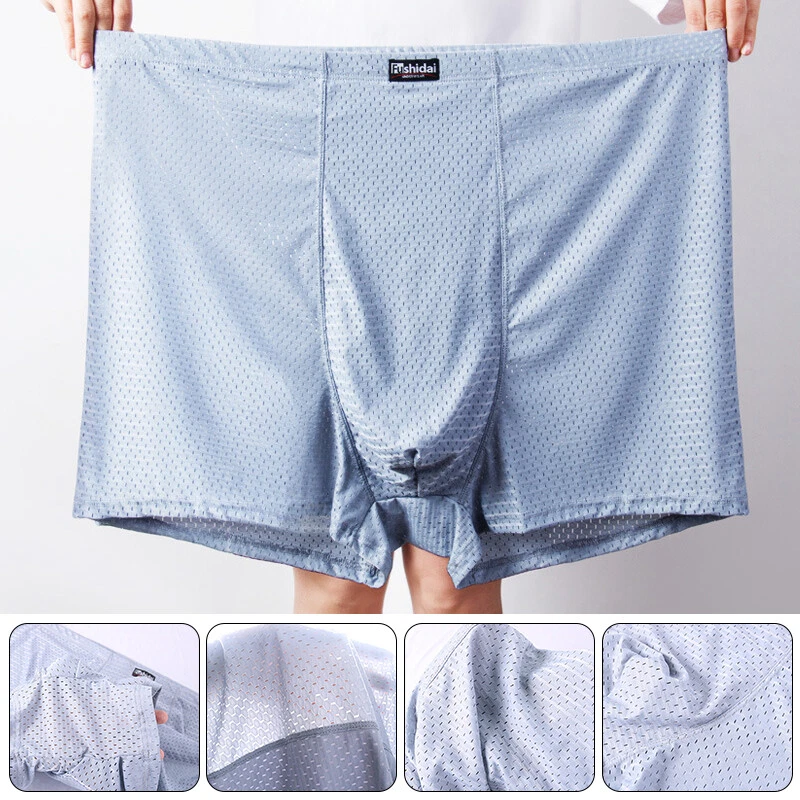 1PCS 70-210KG Plus Size Men's Mesh Ice Silk Breathable Summer Intimate Boxers - Image 2 of 4
