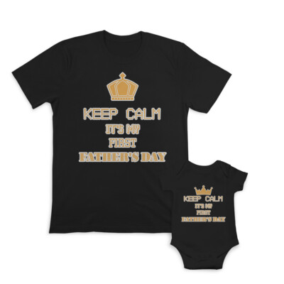 Dad and Baby Matching Outfits Clothes Monster Ugly Keep Calm My Fathers Crown