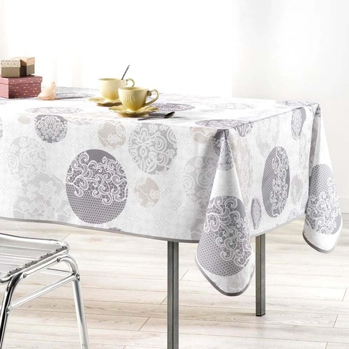 Nappe ronde anti tache (180 cm) Pandore Noire - Linge de table