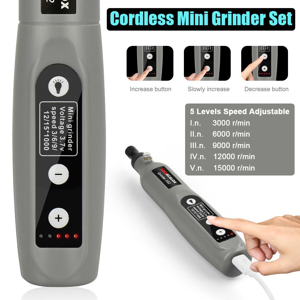 Mini Grinder Machine USB Charging Variable Speed Rotary Tools Kit