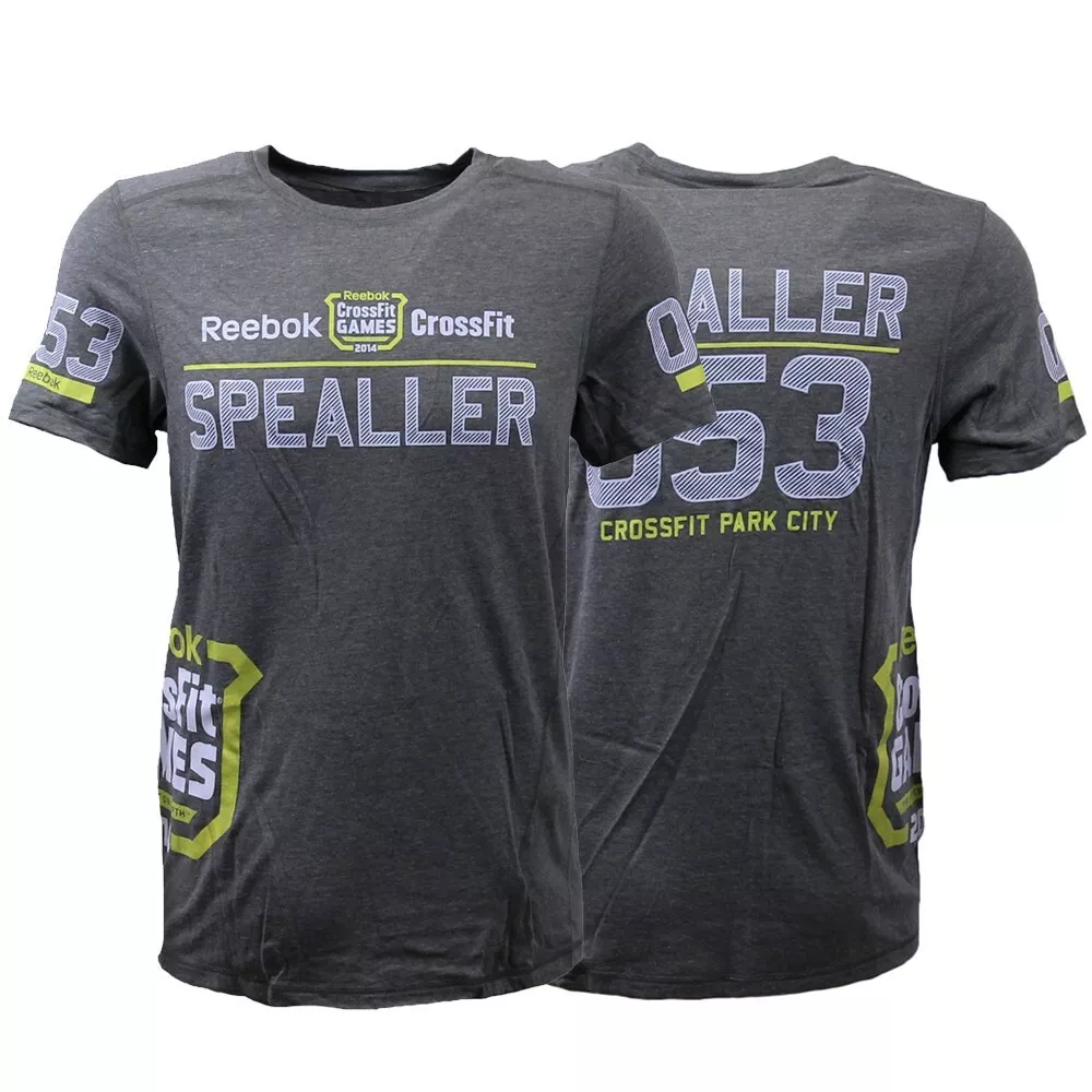 Chris Spealler Reebok CrossFit Games Men&#039;s Grey Athlete Jersey T- Shirt | eBay