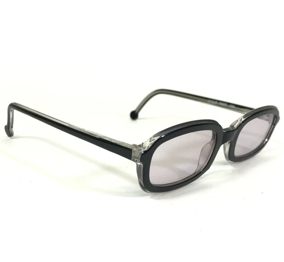 Gafas de sol vintage La Eyeworks TROT 789 negras transparentes ovaladas borde grueso lentes moradas Foto 3 de 4