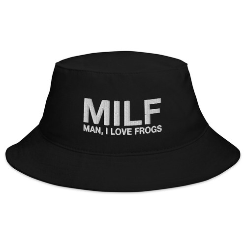 Love Frogs Embroidered Bucket Hat 