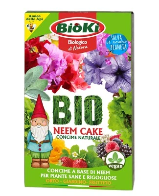 BIOKI neem cake concime biologico ad elevata efficacia astuccio da 900 g