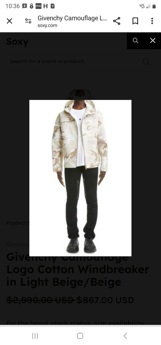 GIVENCHY Coated Canvas Camo Windbreaker Men's size 54 Retail GIVENCHY Coated Canvas Camo Windbreaker Men's size 54 Retail