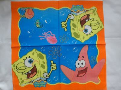  5 einzelne Sponge Bob  Kinderservietten Kindergeburtstag Geburtstag Party NEU