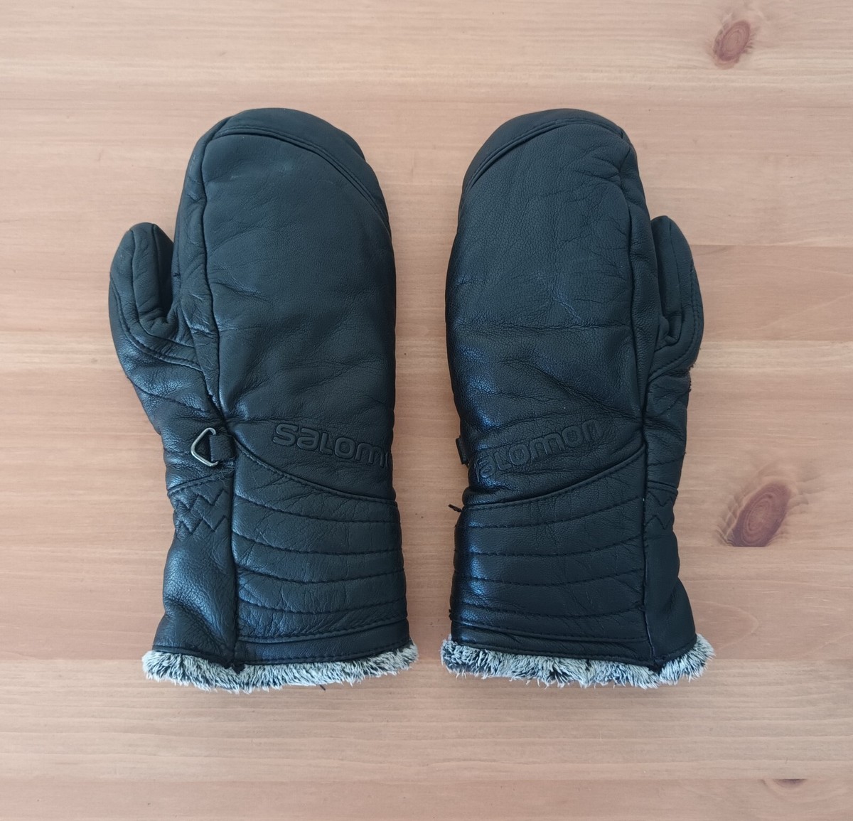 Salomon Boys Black Leather Gloves Size XS/6-7 yr Black Thermal