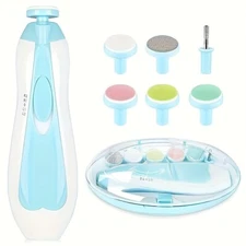 6-in-1 Baby Nail Care Set - offers safe - quiet trimming - LED light