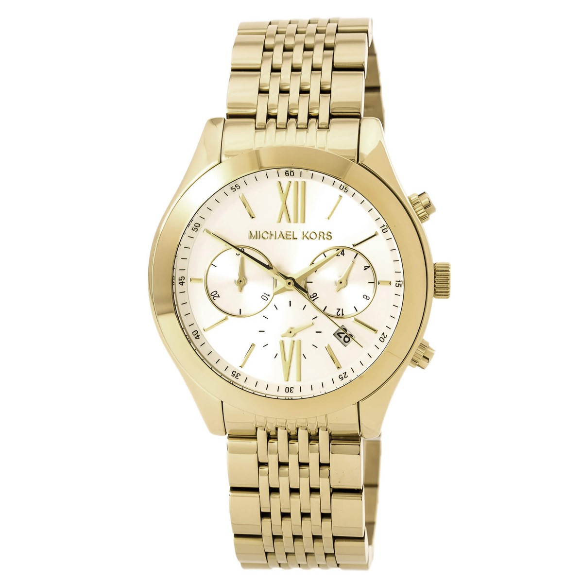 ❨美品❩ マイケル コース ツートン ブルックトン 時計 MK5763/男女兼用 Michael Kors Brookton Men MK-5763 White Dial Chronograph
