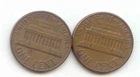 USA 1963 1963D American One Cent Lincoln Penny 1c Exact Set - 2 Coins