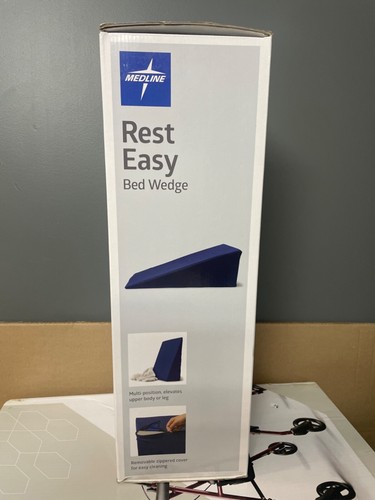 MEDLINE REST EASY BED WEDGE- 24 X 20.5 X 8.5in- BLUE- W REMOVABLE ZIPPERED COVER - Picture 1 of 1