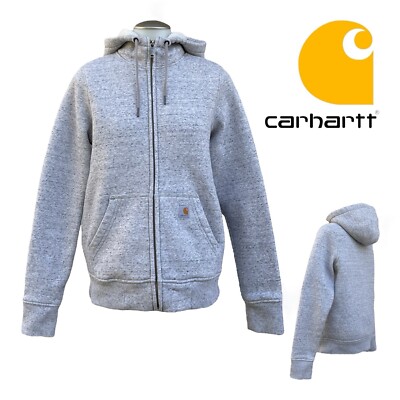 CARHARTT Womens XS 0 2 Sherpa Lined Sweatshirt Hooded Clarksburg Jacket 102787
