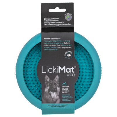 LickiMat UFO Türkis 18x3.5 cm für Hunde mit 7 Saugnäpfen & Naturkautschuk