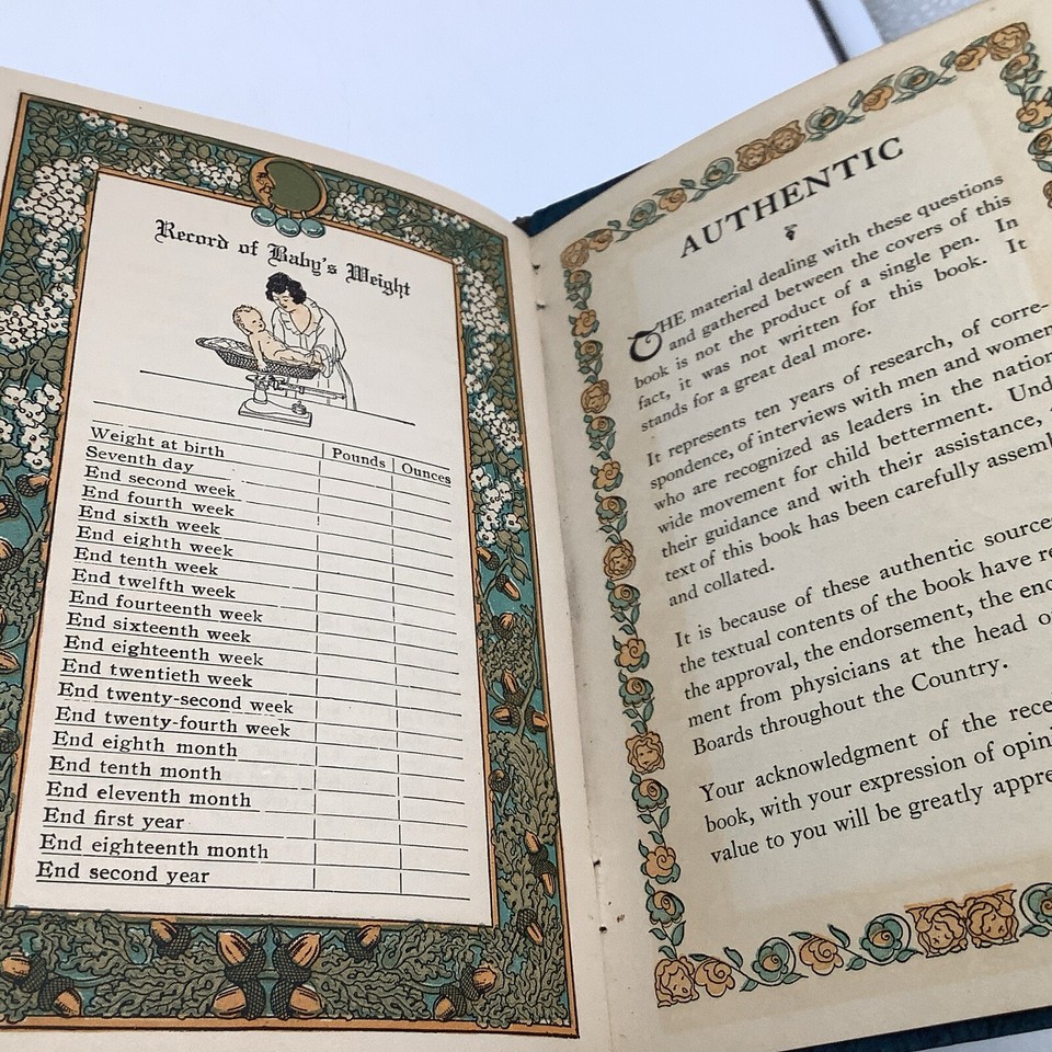 Baby’s Health And Record Book 1930’s Merval Corp. Baby Book UNUSED