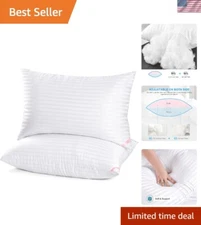Luxury Queen Size Bed Pillows 2-Pack - Ultra Soft Down Alternative Comfort