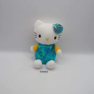 Hello Kitty C0404 Sanrio Smiles 5'' Blue shiny Plush 5'' Toy Doll Japan 
