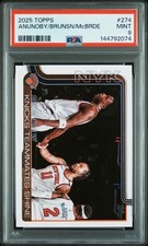2025 TOPPS #274 JALEN BRUNSON MILES MCBRIDE OG ANUNOBY PSA 9