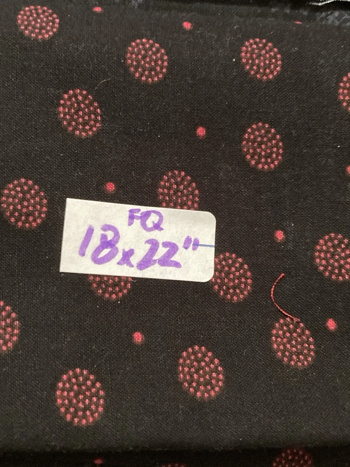 Lote de 4 cuartos de grasa de tela de algodón negro gris tono sobre tono rojo marrón lote #8 Foto 2 de 4