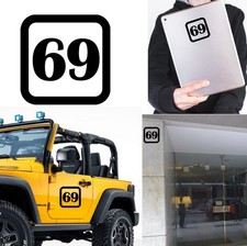 Sticker Vinyl Number 69 Version v1sq