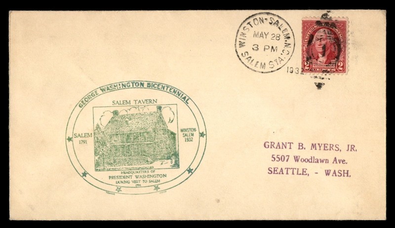 Mayfairstamps US 1932 North Carolina Salem tavern president George Washington vi