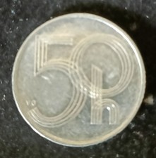 0329 Czech Republic 50 Hal&eacute; Coin dated 1993 in Aluminium KM#3.1