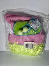 Ganz Webkinz Plush Pet Carrier With Feature Code Inside Pink and Green