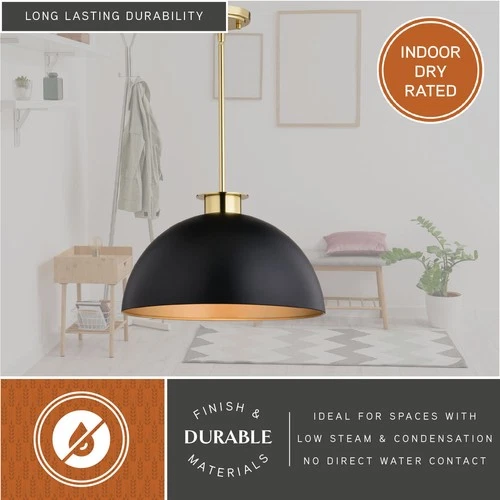 Vaxcel Lighting P0411 Devon 16"W Pendant - Black - Picture 12 of 12