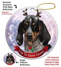 Bluetick Coonhound Up To Snow Good Holiday Ornament