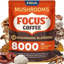 16 in 1 Mushroom Coffee with 8000mg Adaptogenic Mushrooms with Ashwagandha, P...
