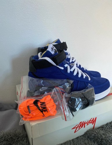 Nike x Stussy Vandal High SP Navy Blue Trainers Size UK 9.5 - Picture 3 of 7