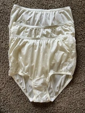 Vintage Vanity Fair High Waisted Nylon Briefs With Lace Insets Sz 5/S 3 Pairs