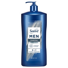Men Deep Cleansing 3-In-1 Shampoo, Conditioner  Body Wash with Charcoal, 40 FL