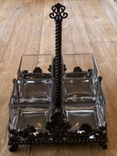 Carrito de cubiertos de cristal Shannon by Godinger Chatham 506597 bronce oscuro metal
