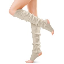 FGZ Long Leg Warmer 80s Party Ribbed Knit Outfits for One Size, 1 Pack khaki 