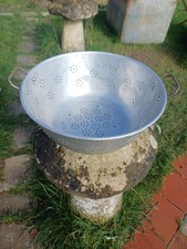 Very Large Industrial Commercial Aluminium Collander 19" Wide Over 6" Deep