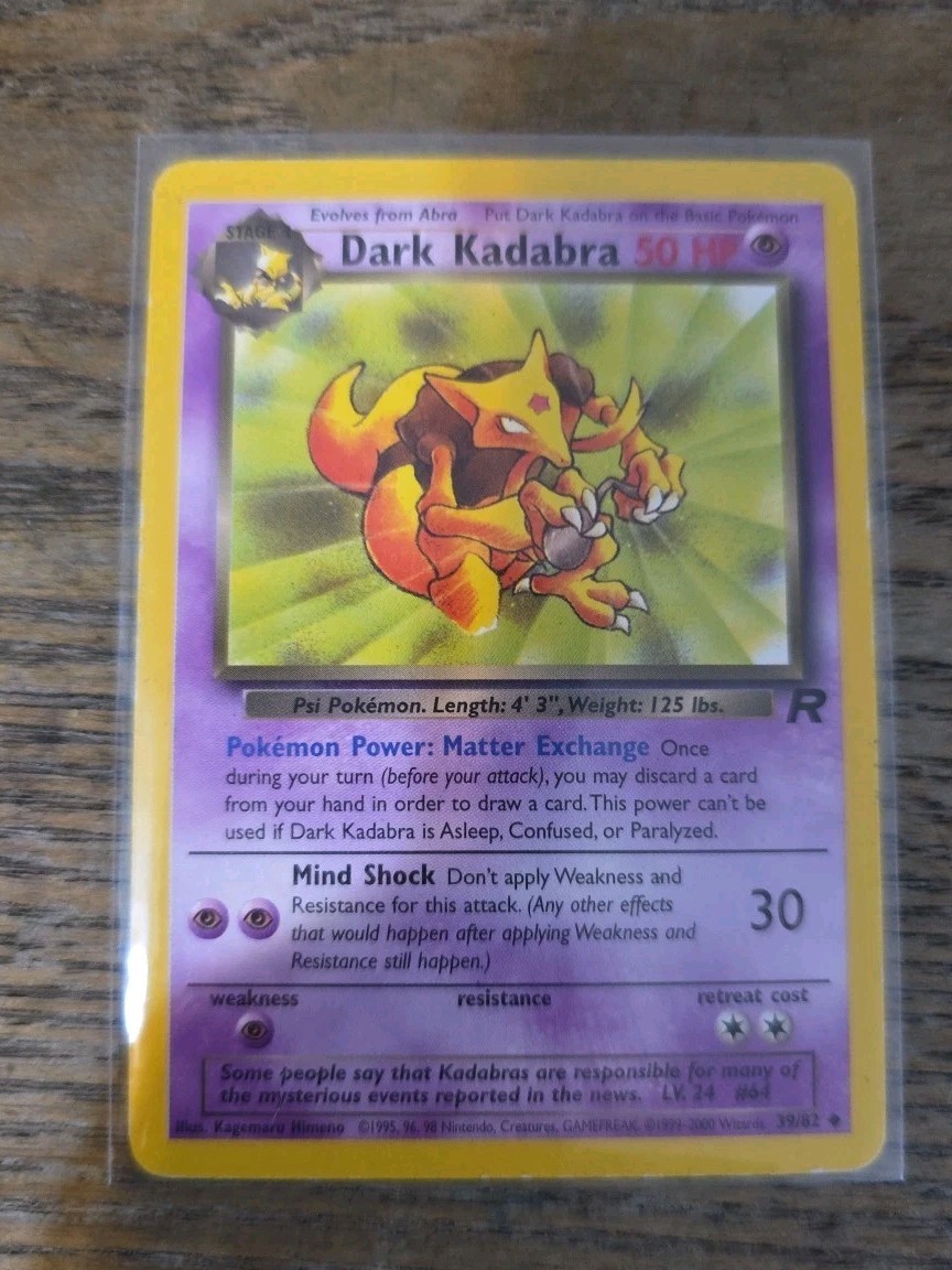 DARK KADABRA - 39/82 - Team Rocket - Pokemon Card - NM
