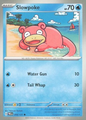 SLOWPOKE 018/131 COMMON PRISMATIC EVOLUTIONS POKEMON NEAR MINT