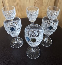 6er Set Bohemia Crystal Likörgläser aus Tschechien, Diamantschliff, Top Zustand