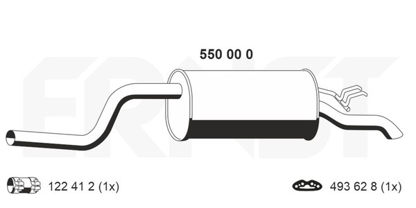 Ernst EndschalldäMpfer NachschalldäMpfer 550000 FüR Fiat Punto 16V 188 233 235-image