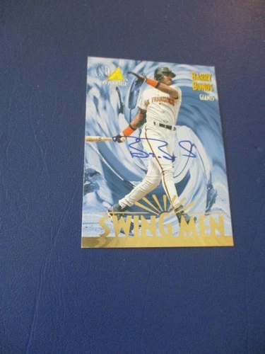 Barry Bonds Autographed Swing Men 1995 Pinnacle 299