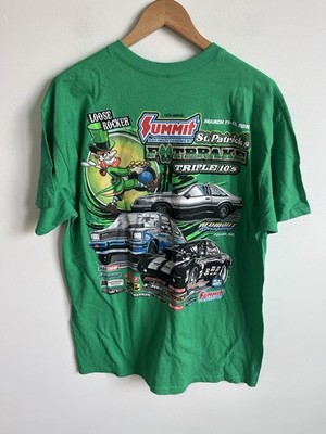 St Patricks NASCAR Drag Racing Paddys T Shirt Mens 4XL North Carolina Summit NOS