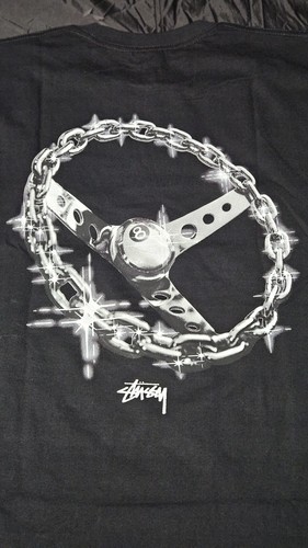 Stussy Chain-Link Steering Wheel Tee Black Sz XXL NWT In Bag - Picture 4 of 7