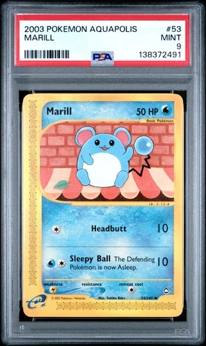 2003 POKEMON AQUAPOLIS #53 MARILL PSA 9