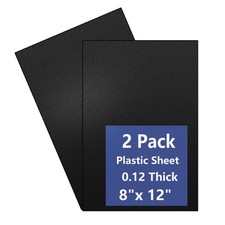 2 Pack Black Plastic Sheet 8x12x0.12 in Flexible High 8 12" 0.12 in,