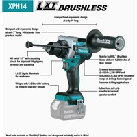 Makita 18V LXT Lithium-Ion 1/2 In. Brushless Cordless Hammer Drill (Tool Only)