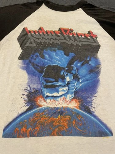 Judas Priest Ram It Down Tour XL Raglan T-Shirt 1980s vintage concert t-shirt, vintage, size XL, single stitch, B+ condition