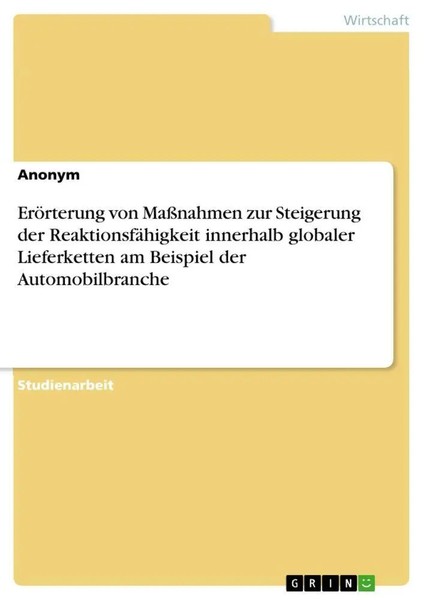 EröRterung Von MaßNahmen Zur Steigerung Der ReaktionsfäHigkeit Innerhalb...-image